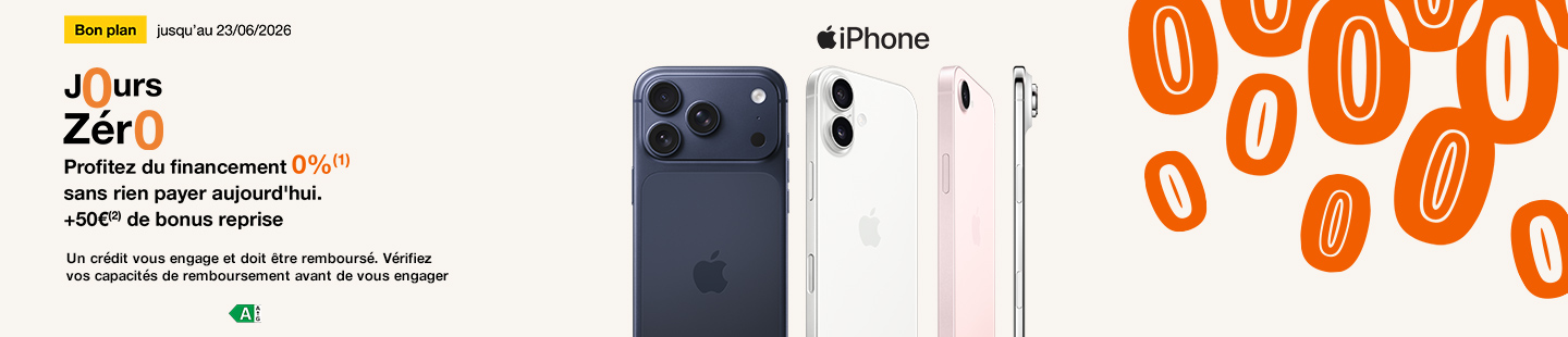 Profitez du financement 0% pour vous offrir un iPhone, sans rien payer aujourd'hui. 