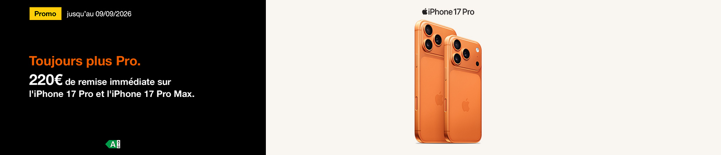 Jusqu'au 09/09/2026, 220€ de remise immédiate sur iPhone 17 Pro ou 17 Pro Max