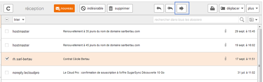 Messagerie mail pro : transférer un mail - Assistance Orange Pro