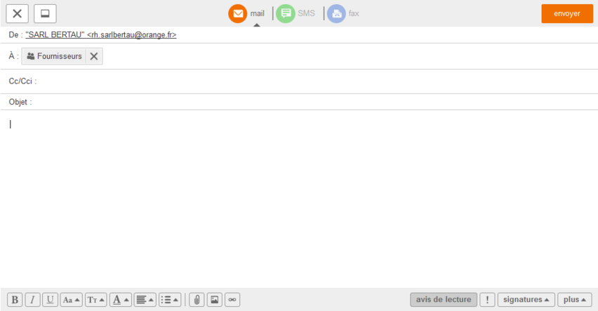 envoyer un mail a un groupe de contact orange