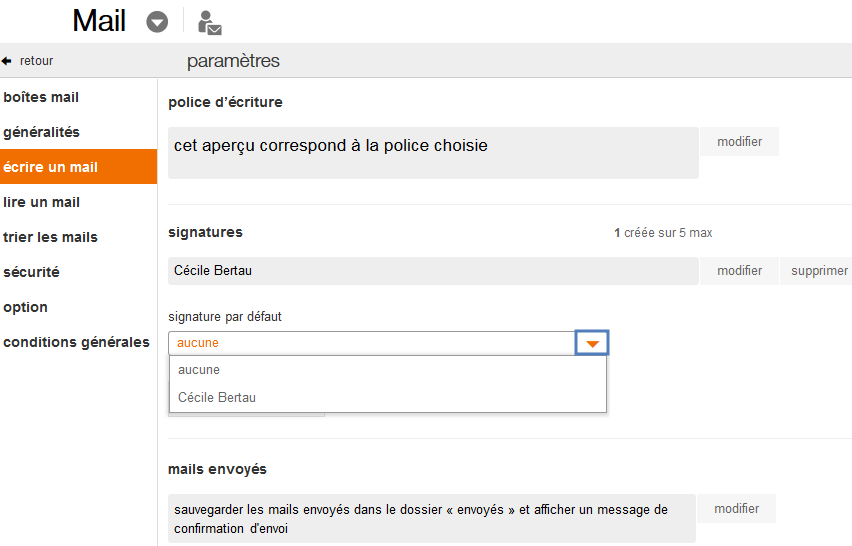 comment créer une signature sur boite mail orange