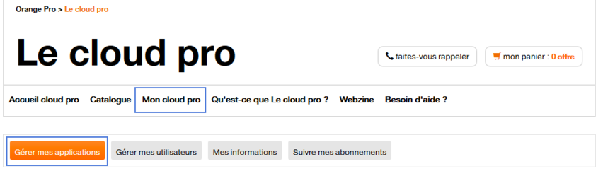 Le Cloud Pro : résilier une application - Assistance Orange Pro