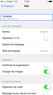 supprimer compte mail orange sur iphone