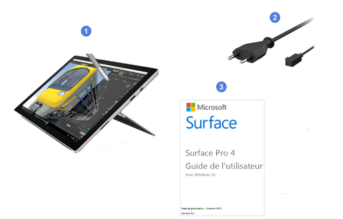 Microsoft Surface Pro 4, contenu du coffret.