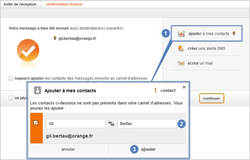 Contacts : sélectionner et ajouter des contacts depuis le Mail Orange ...