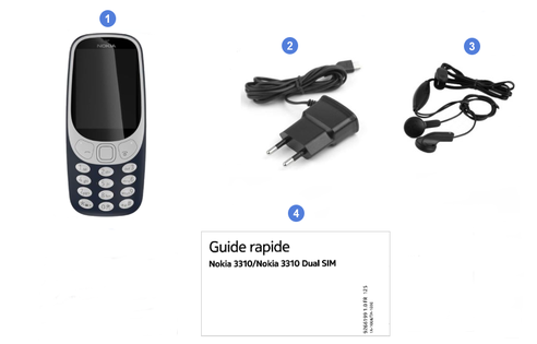 Nokia 3310, contenu du coffret.