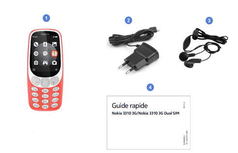 Nokia 3310 3G, contenu du coffret.