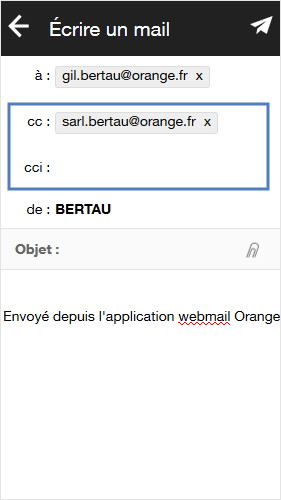 envoyer un mail a orange assistance