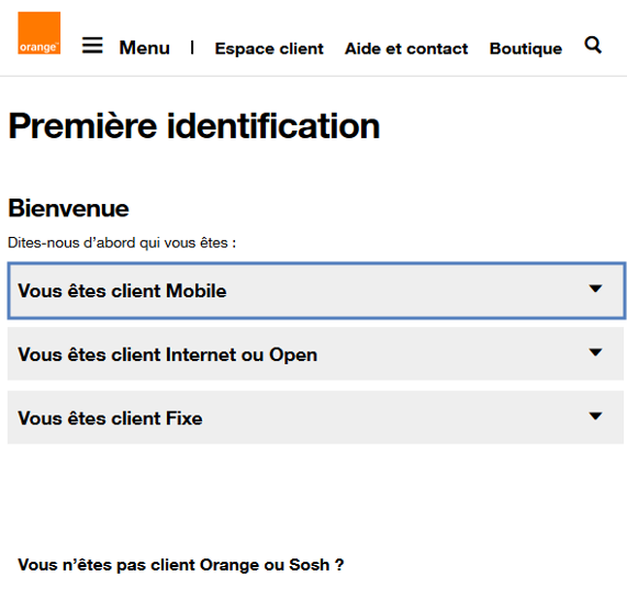 Orange.fr première identification Assistance Orange
