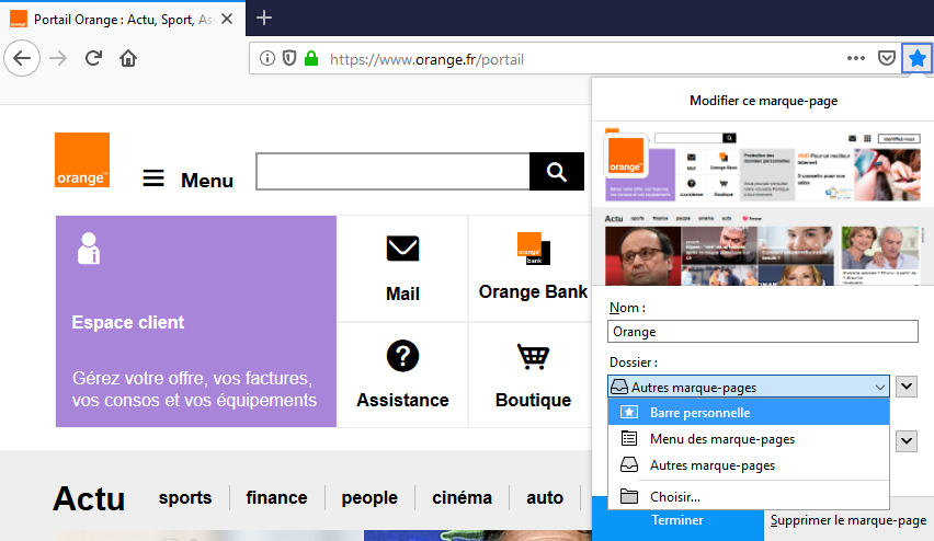 Comment Garder Des Sites Favoris En Page D'accueil Sur Firefox Mozilla Firefox : gérer vos favoris ou marque-pages - Aide et Contact