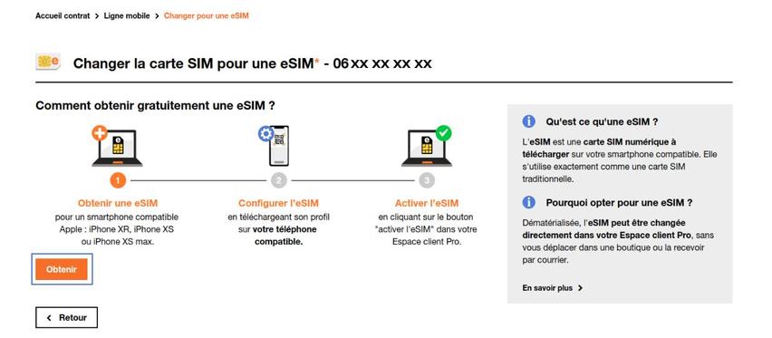 Une Esim A été Commandée Sur Votre Ligne