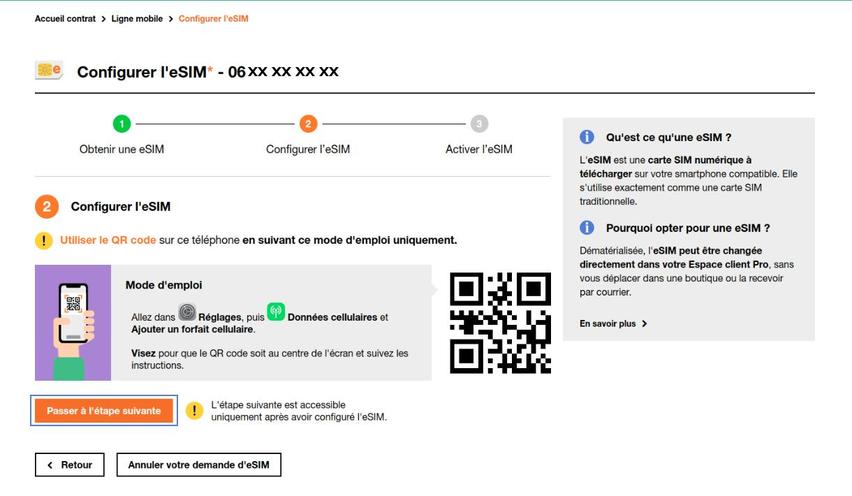 Une Esim A été Commandée Sur Votre Ligne