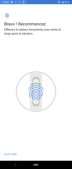 Étape 11 : Effleurez le capteur avec votre doigt.