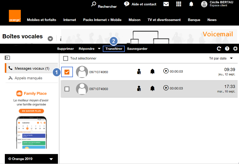 comment consulter les messages telephone orange