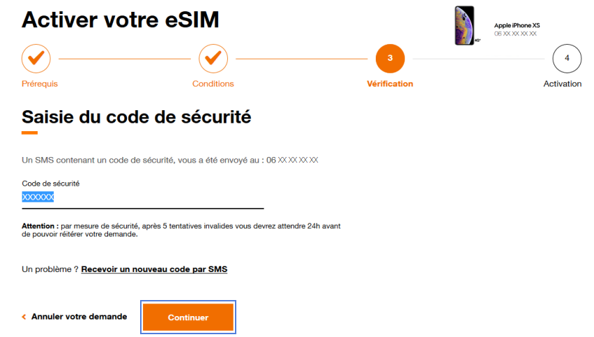 Une Esim A été Commandée Sur Votre Ligne