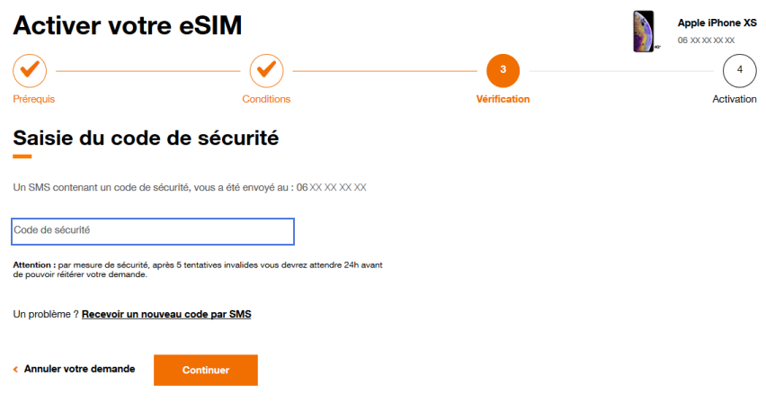 Une Tentative De Esim S'effectue Actuellement Sur Votre Ligne