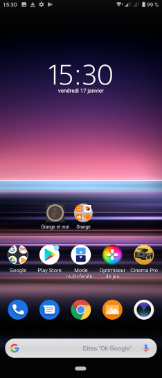 Étape 1 : Balayer l'écran du bord haut vers le bas.