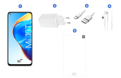 Xiaomi Mi 10T 5G, contenu du coffret.