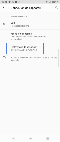 Étape 4 : Sélectionnez Préférences de connexion.