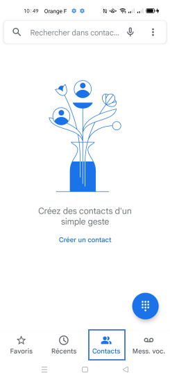 Étape 2 : Sélectionnez l'icône Contacts.