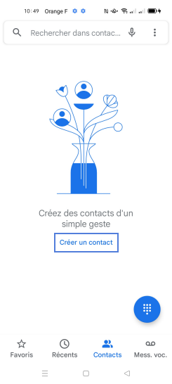 Étape 3 : Appuyez sur l’icône Créer un contact.