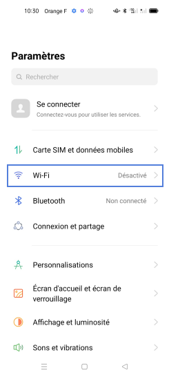 Étape 3 : Cliquez sur Wi-Fi.