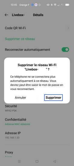 Étape 6 : Faites Supprimer.