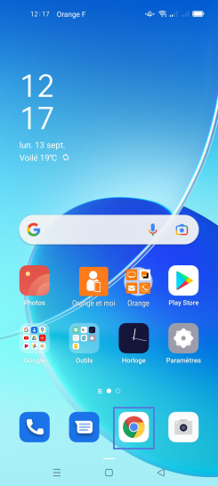 Étape 1 : Cliquez sur Chrome.