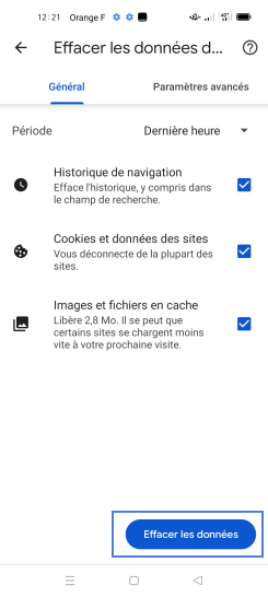 Étape 6 : Cochez Images et fichiers en cache.Sélectionnez Effacer les données.vous pouvez cocher d'autres choix.