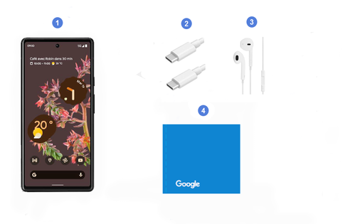 Google Pixel 6 Pro 5G, contenu du coffret.