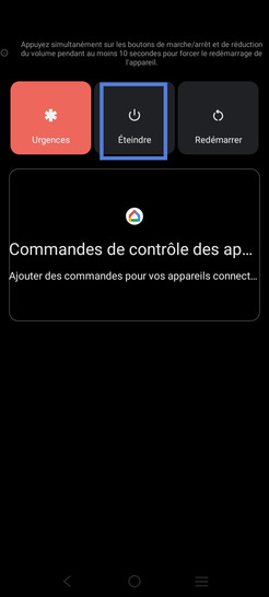 Étape 2 : Le mobile s'éteint.