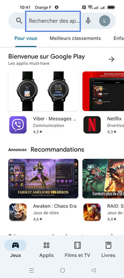 Étape 2 : Allez sur la zone de recherche.