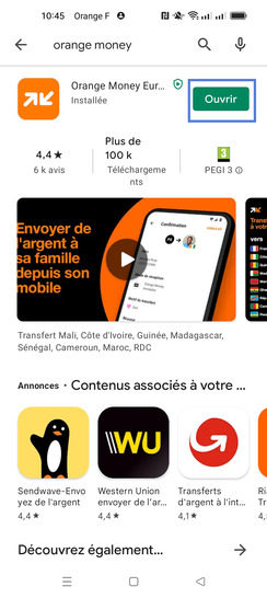 Étape 6 : Aller sur Ouvrir lorsque le téléchargement et terminé.L'icone de l'application apparaîtra dans l'écran de menu du mobile.