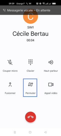Étape 3 : Appuyez sur l'icône Permuter.