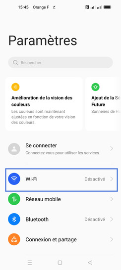 Étape 3 : Cliquez sur Wi-Fi.
