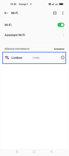 Étape 5 : Se connecter à la Livebox souhaitée en saisissant son mot de passe et valider