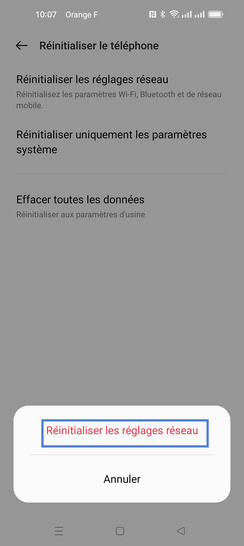Étape 7 : Patientez pendant la réinitialisation.