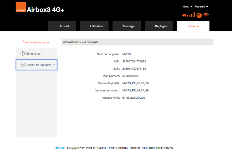 Comment modifier le code PIN sur votre Orange Airbox 3 4G