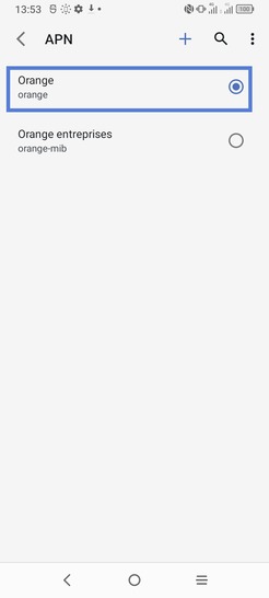 Étape 6 : Sélectionnez le profil Orange.