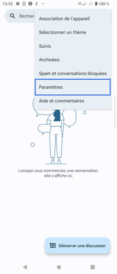 Étape 3 : Sélectionnez Paramètres.
