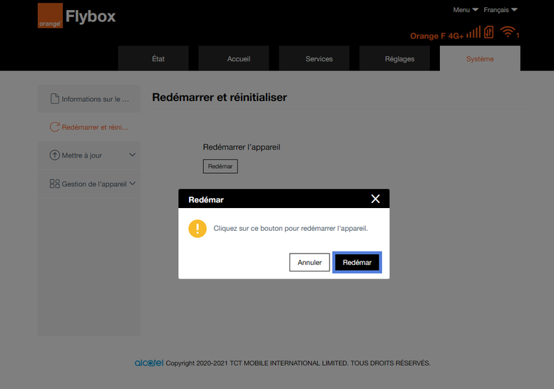 Comment forcer le redémarrage de votre Flybox 4 - 4G+ ? - Aide et
