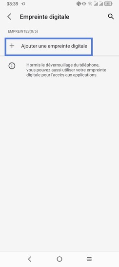 Étape 6 : Cliquez sur Ajouter une empreinte digitale.