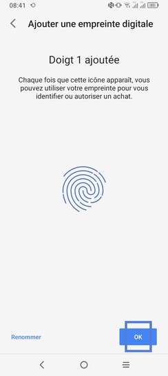 Étape 9 : L'enregistrement est terminé, validez avec OK.