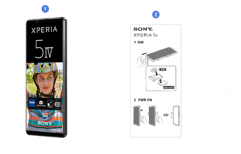 Sony Xperia 5IV 5G, contenu du coffret.