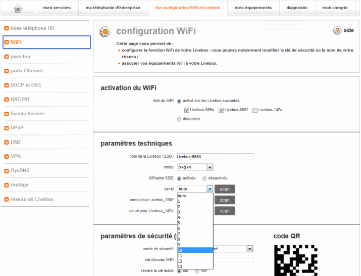 comment changer le canal wifi de ma box orange