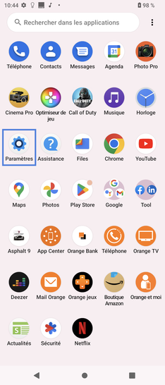 Étape 2 : Sélectionnez Paramètres.