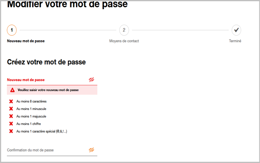 comment modifier le mot de passe de mon compte orange