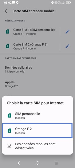 Étape 5 : Choisissez l'autre carte.