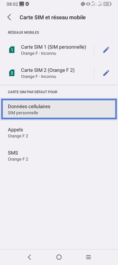 Étape 4 : Sélectionnez Données cellulaires.