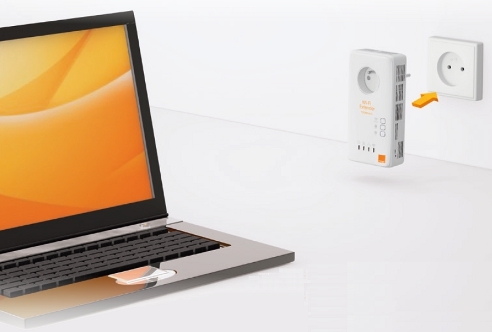 Kit CPL LIVEPLUG WIFI EXTENDER ORANGE 500 Mbits/s